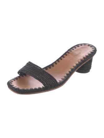 Carrie Forbes Straw Crochet Trim Slides