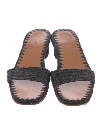 Carrie Forbes Straw Crochet Trim Slides