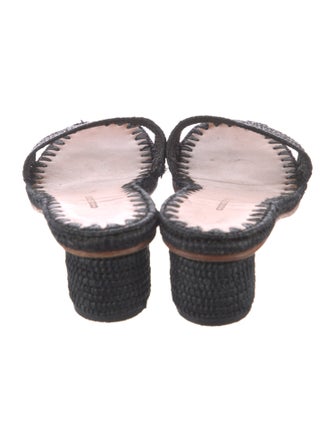 Carrie Forbes Straw Crochet Trim Slides