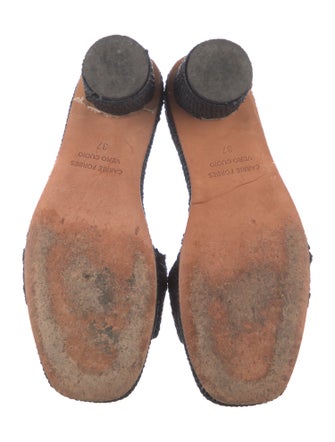 Carrie Forbes Straw Crochet Trim Slides