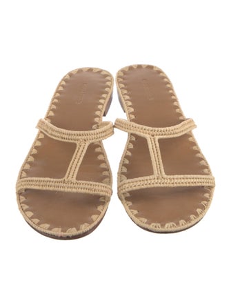 Carrie Forbes Straw Animal Print Flats