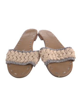 Carrie Forbes Raffia Patterned Slides