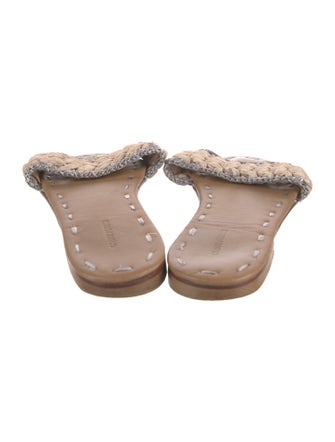 Carrie Forbes Raffia Patterned Slides