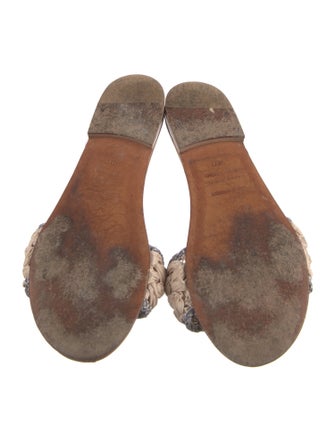 Carrie Forbes Raffia Patterned Slides