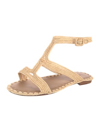 Carrie Forbes Straw Gladiator Sandals