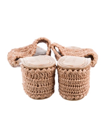 Carrie Forbes Straw Animal Print Slides