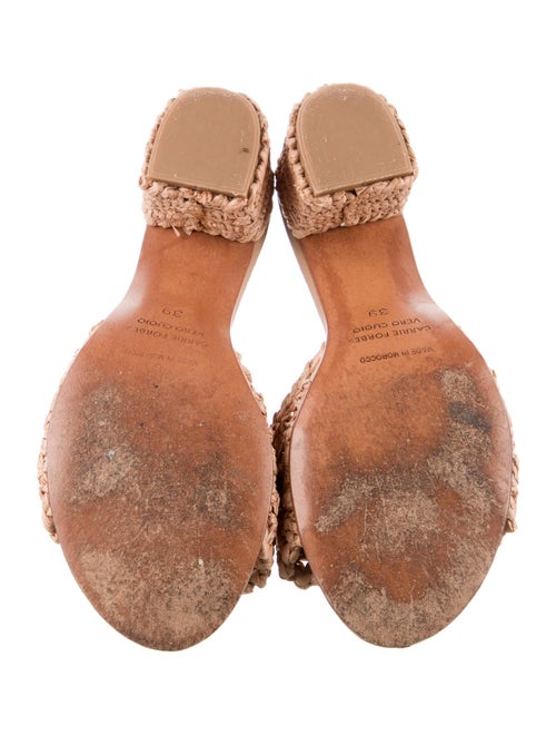 Carrie Forbes Straw Animal Print Slides