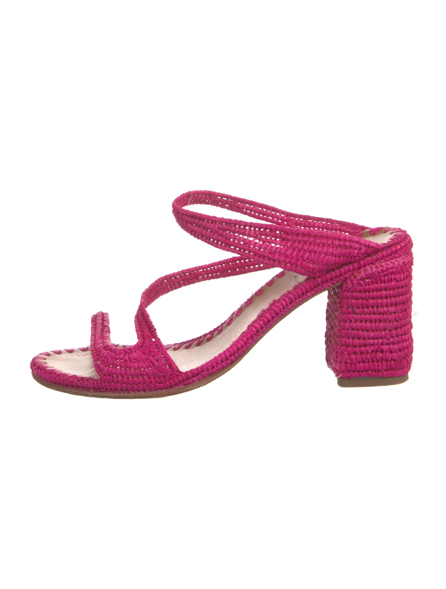 Carrie Forbes Straw Whipstitch Trim Sandals
