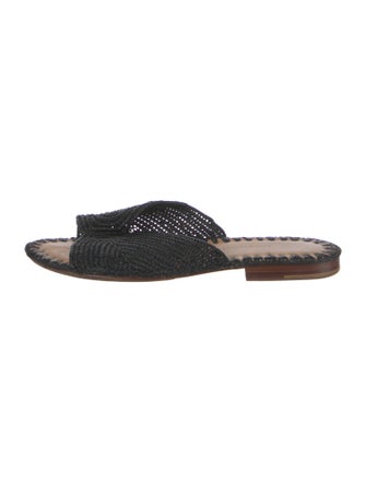 Carrie Forbes Raffia Mesh Accents Slides