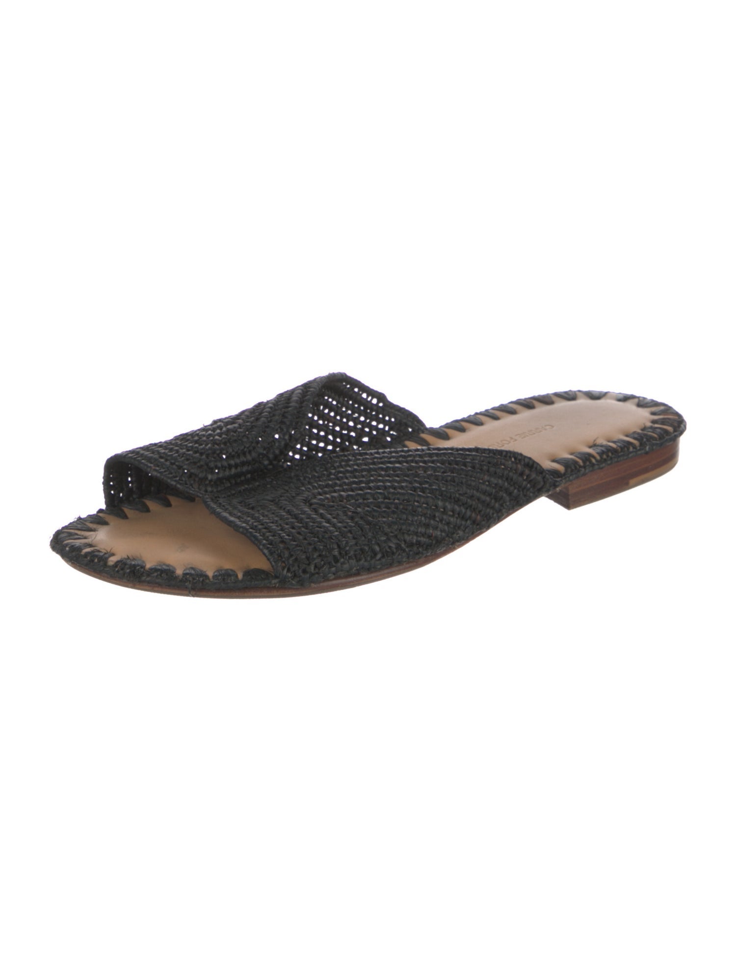Carrie Forbes Raffia Mesh Accents Slides