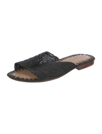 Carrie Forbes Raffia Mesh Accents Slides