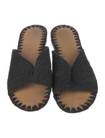 Carrie Forbes Raffia Mesh Accents Slides