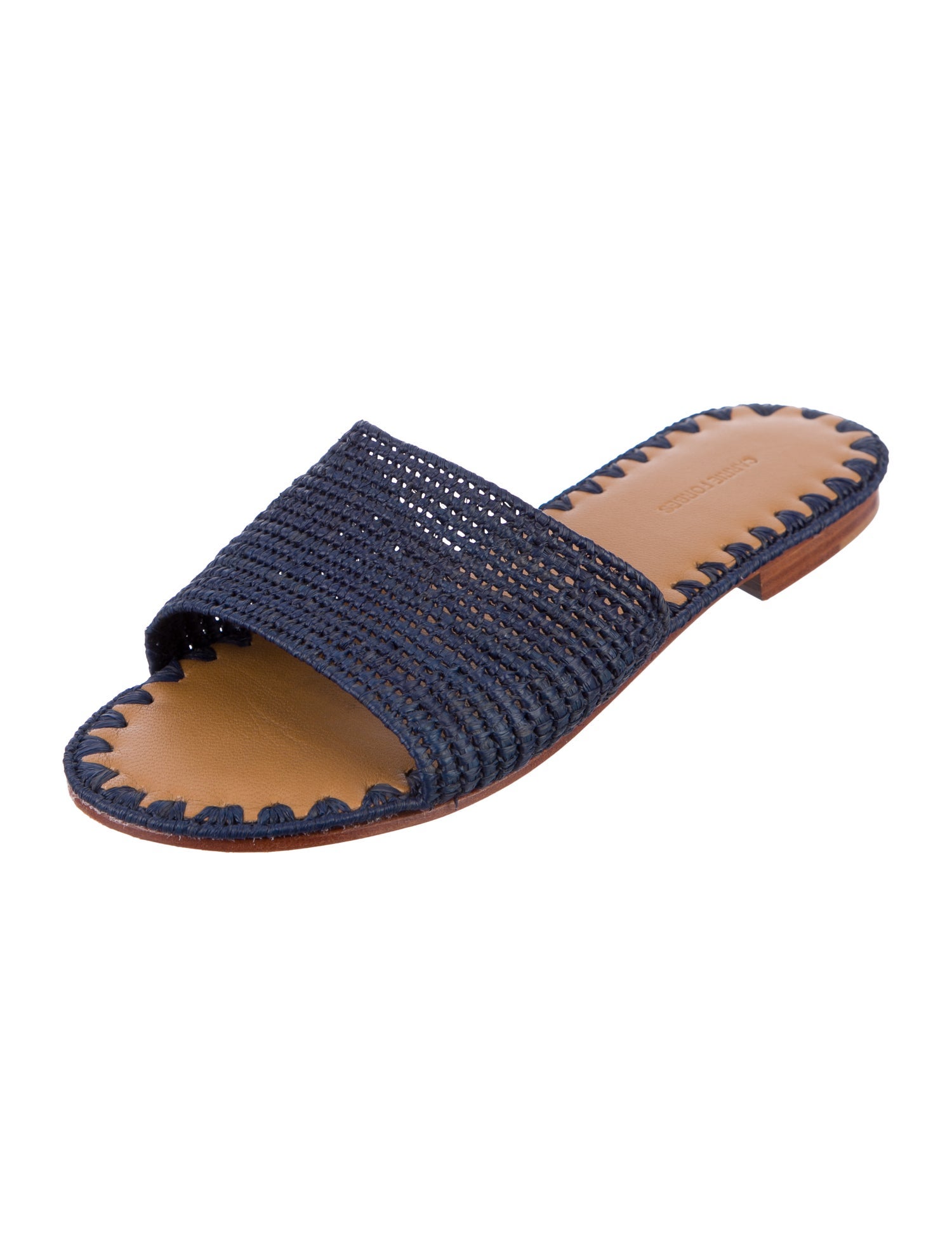 Carrie Forbes Raffia Whipstitch Trim Slides