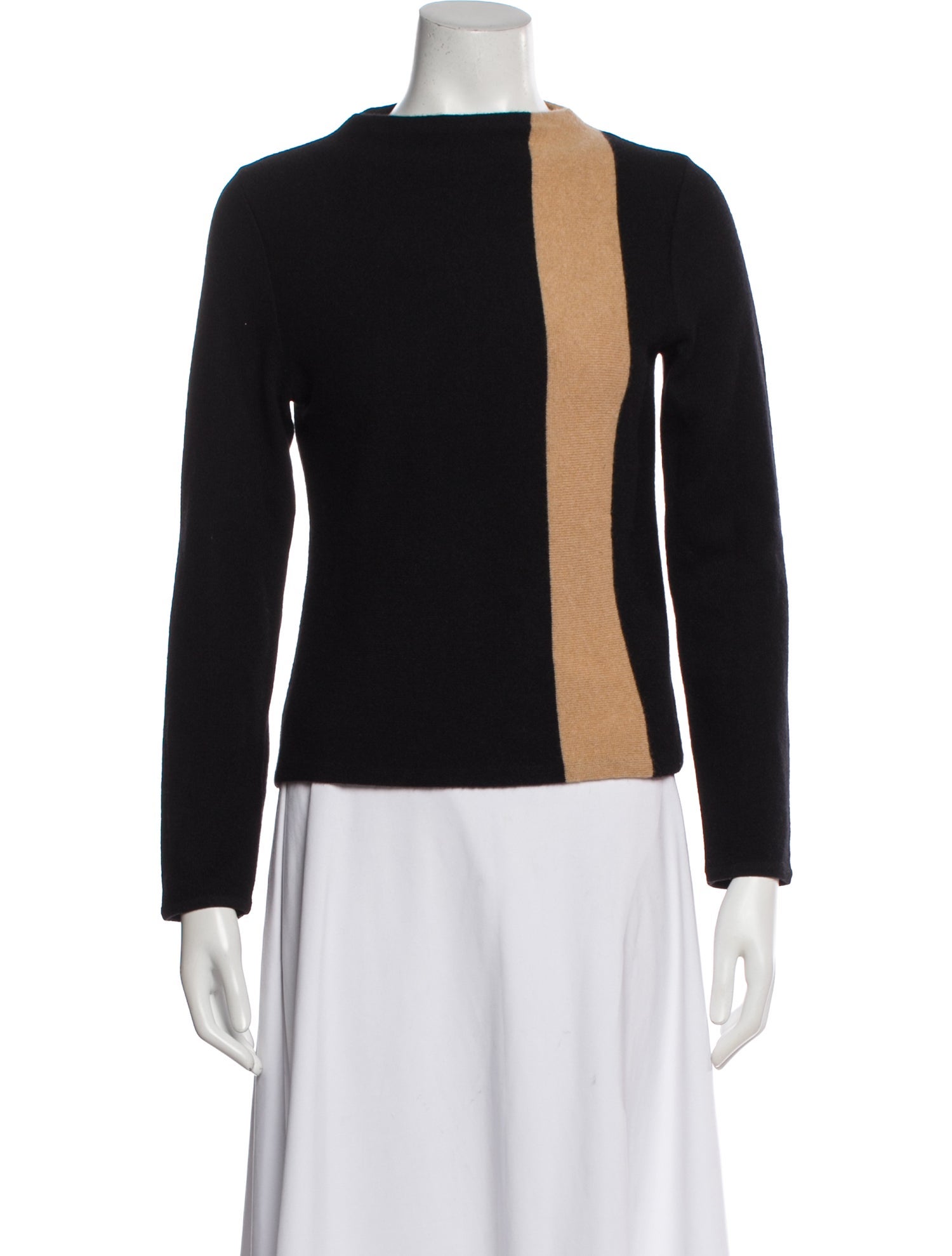 Carrie Forbes Cashmere Colorblock Pattern Sweater