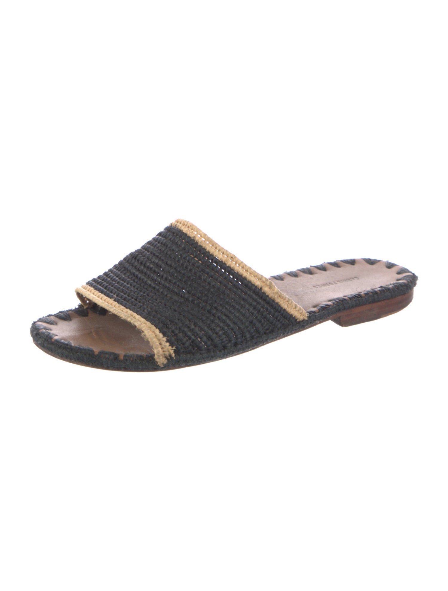Carrie Forbes Raffia Tassel Accents Slides