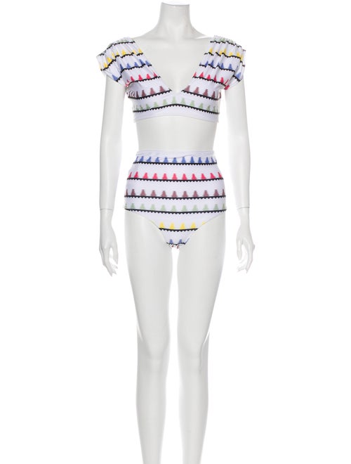 Carolina K Printed Bikini w/ Tags White