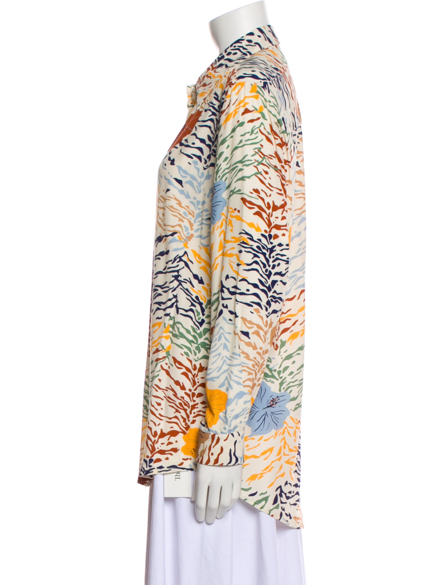 Carolina K Printed Long Sleeve Button-Up Top
