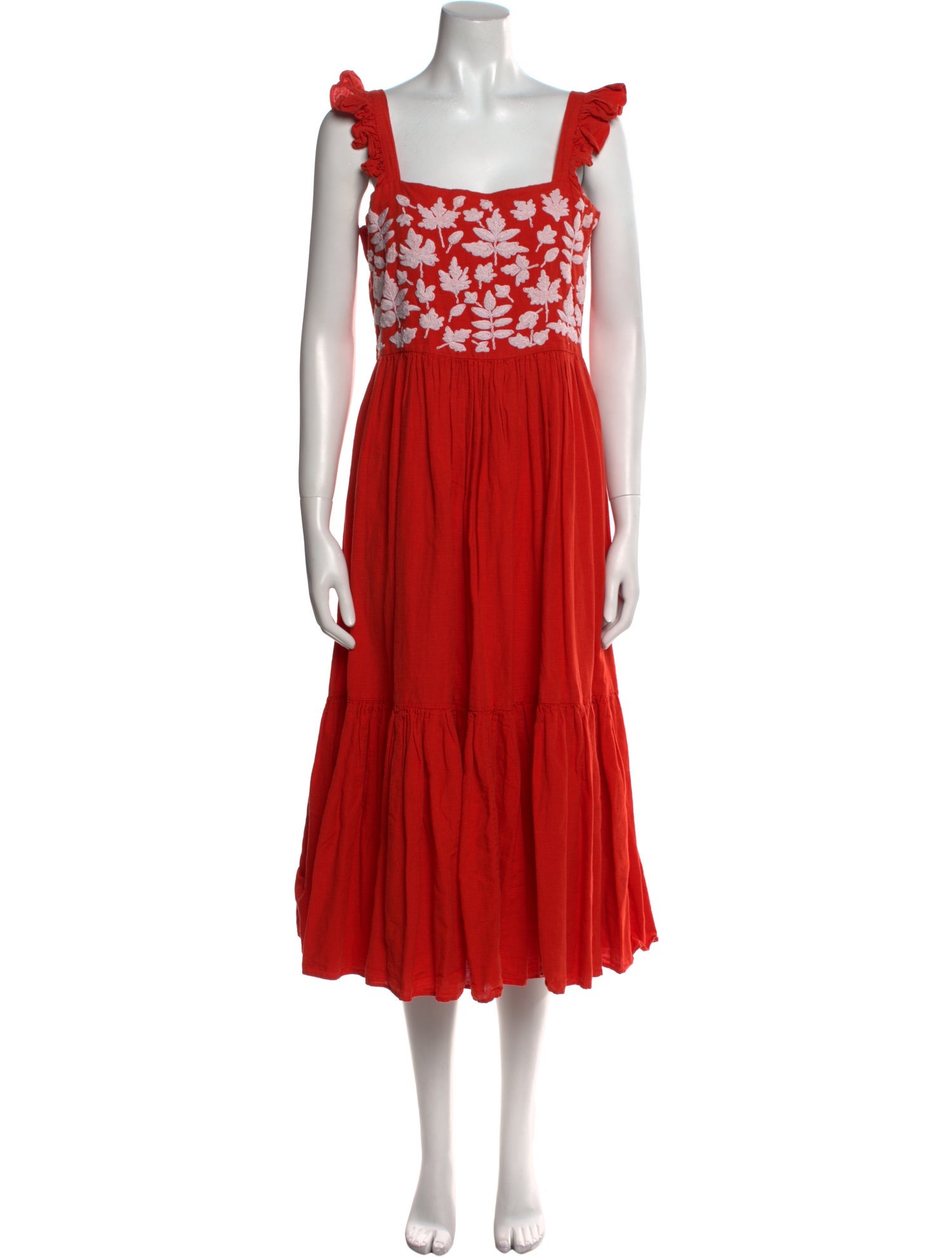 Carolina K Square Neckline Midi Length Dress