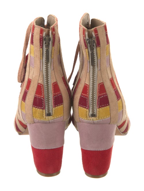 Carolina K Suede Colorblock Pattern Lace-Up Boots