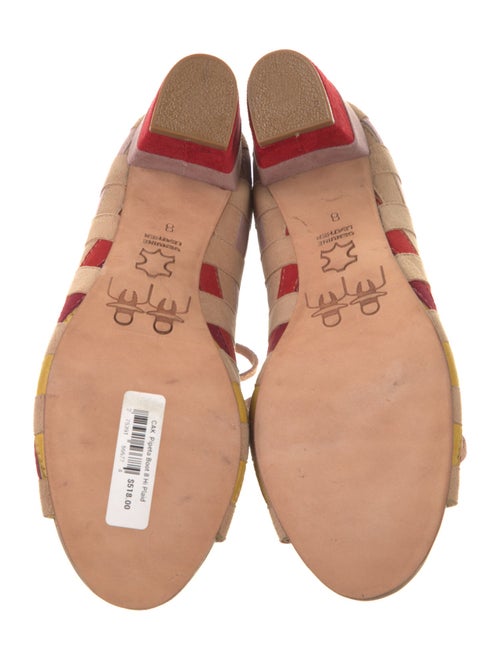 Carolina K Suede Colorblock Pattern Lace-Up Boots