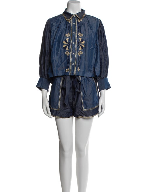 Carolina K Graphic Print Whipstitch Trim Short Set