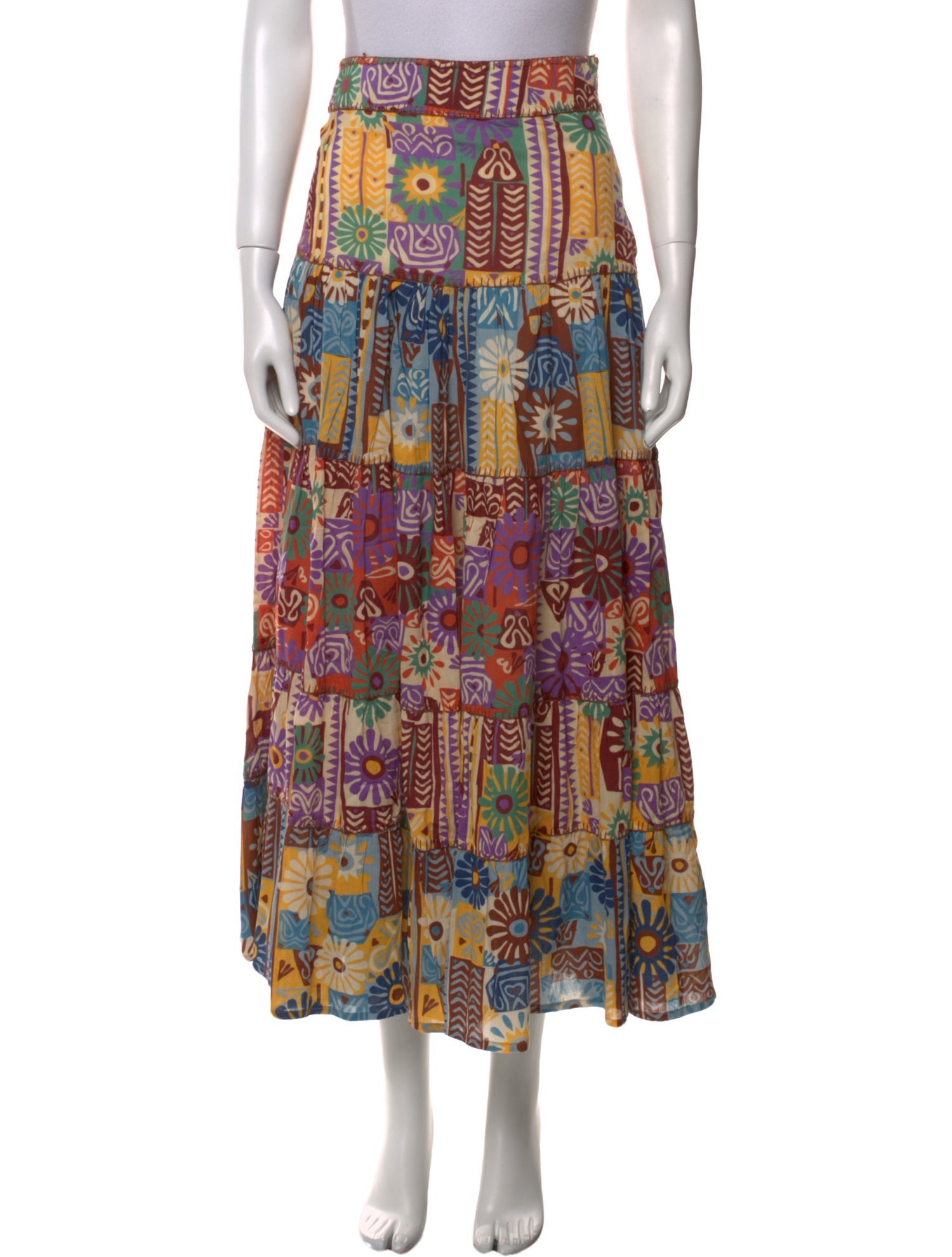 Carolina K Printed Midi Length Skirt