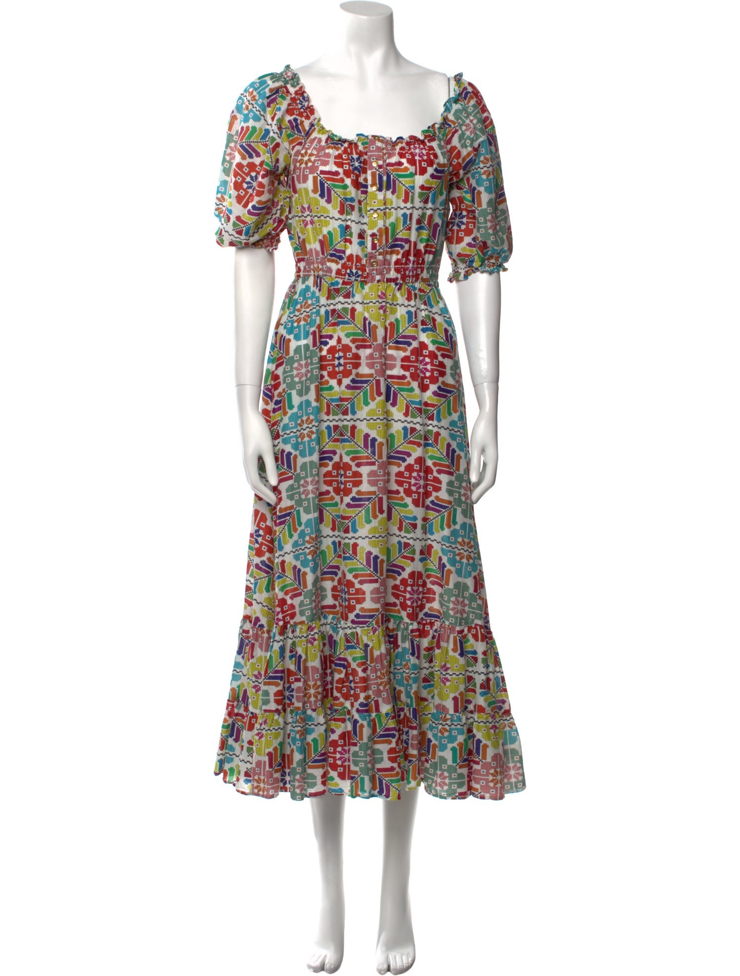 Carolina K Printed Square Neckline Tunic