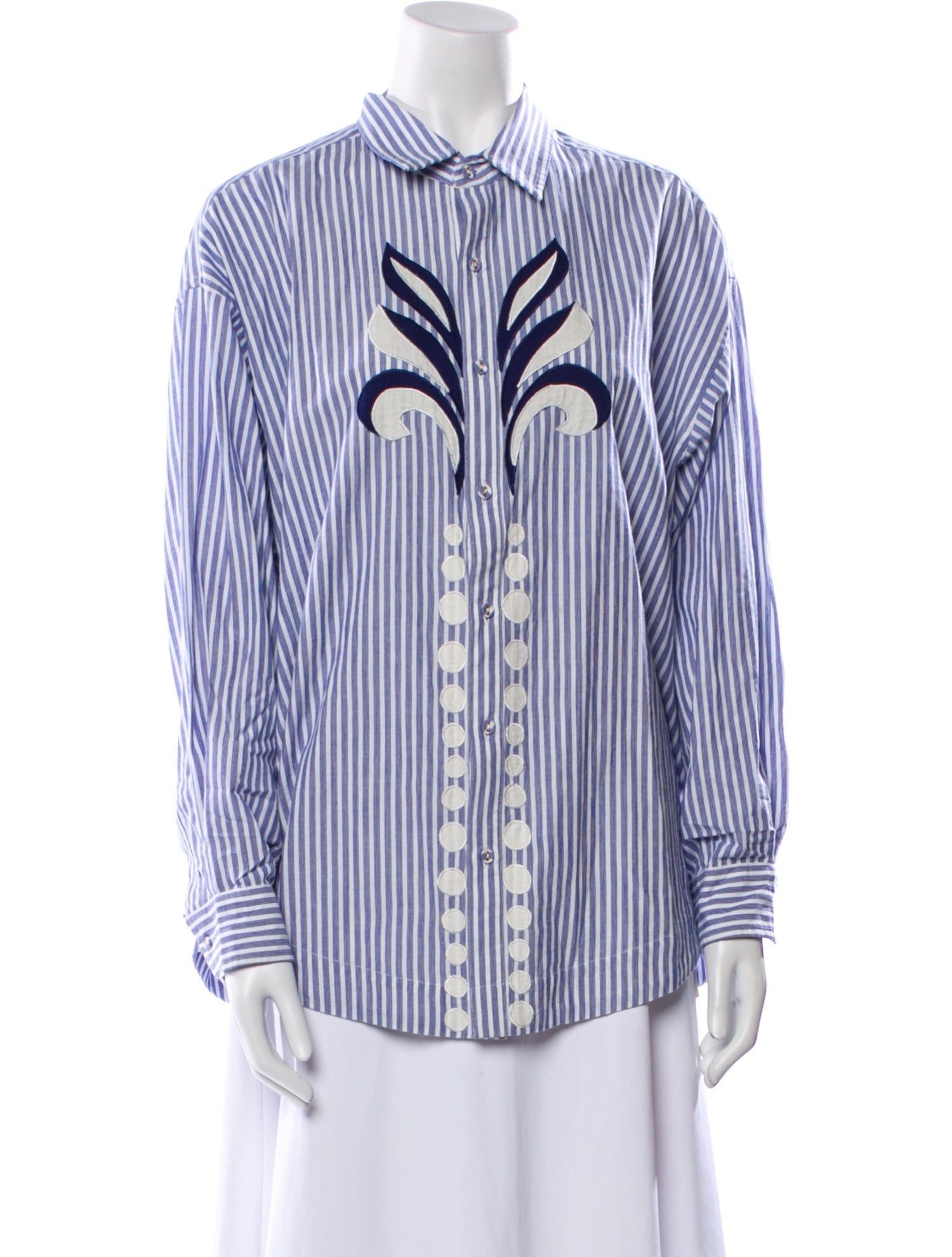 Carolina K Striped Long Sleeve Button-Up Top