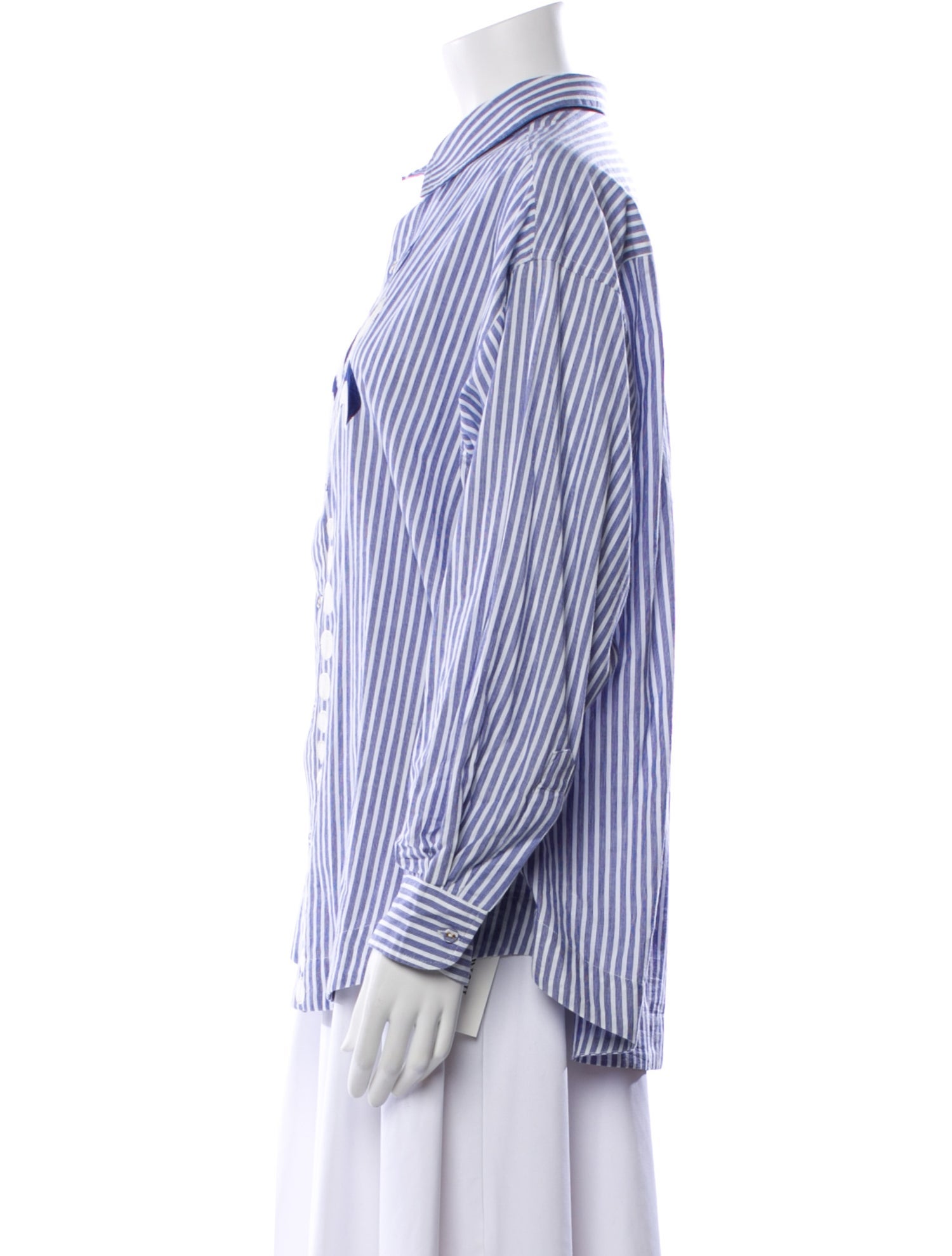 Carolina K Striped Long Sleeve Button-Up Top