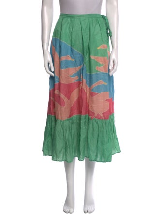 Carolina K Printed Midi Length Skirt