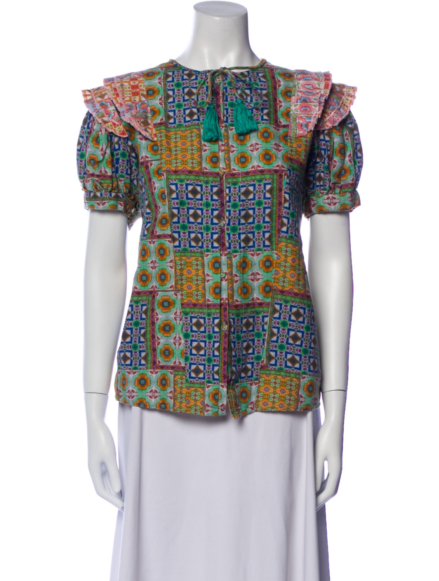 Carolina K Printed Scoop Neck Top