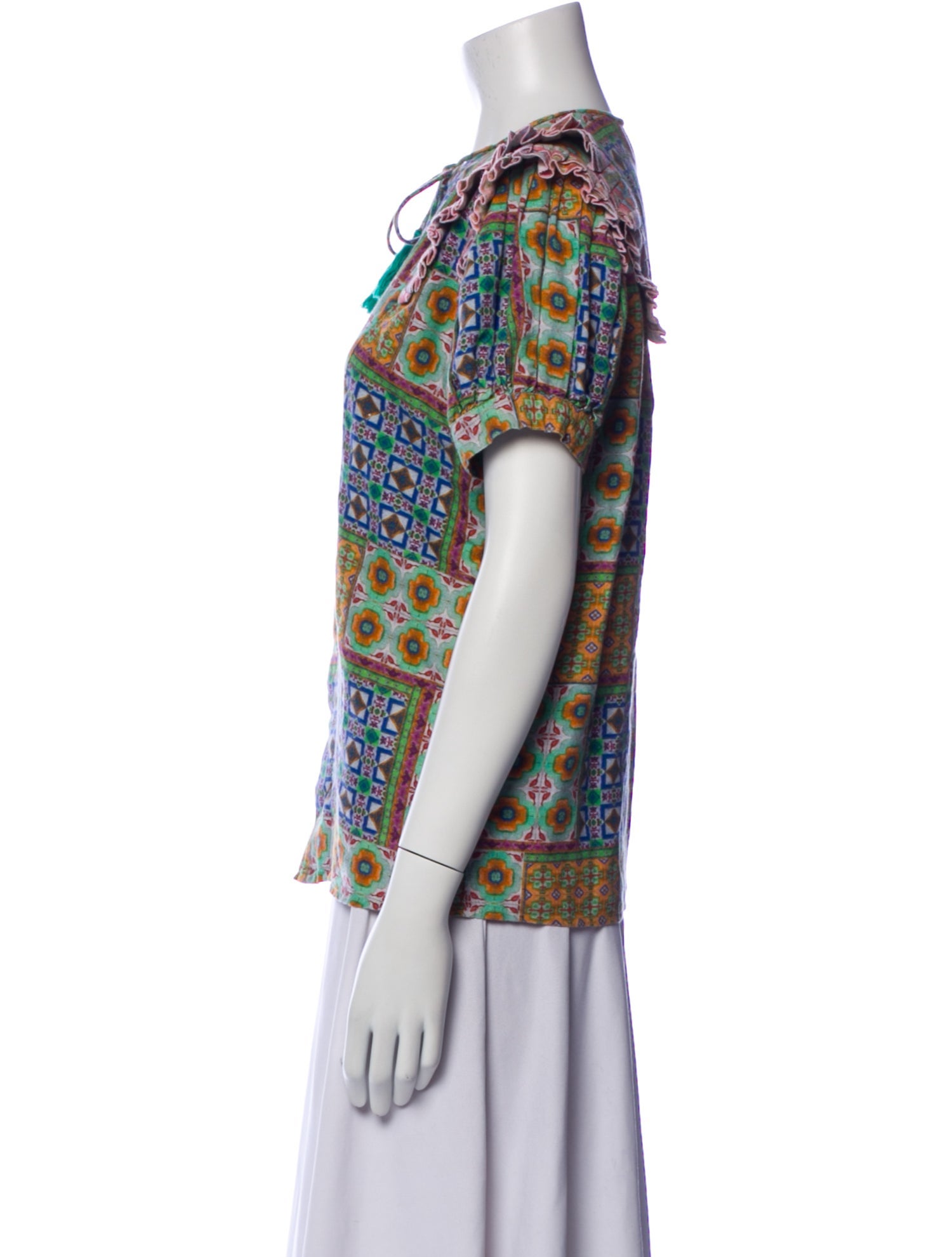 Carolina K Printed Scoop Neck Top