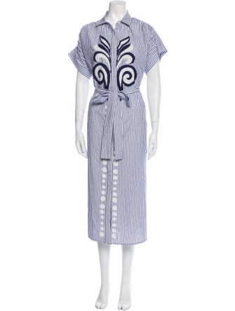 Carolina K Striped Midi Length Dress