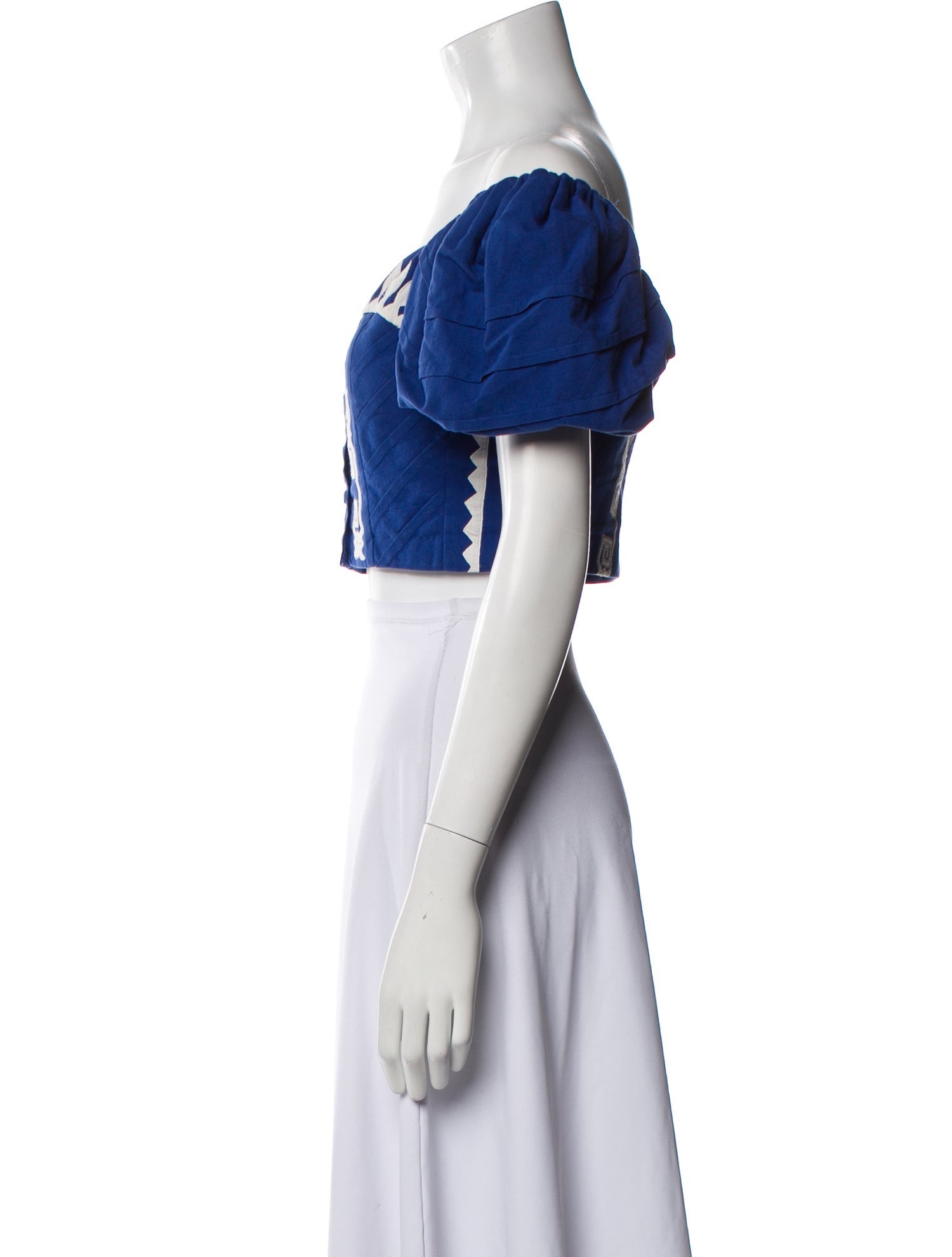 Carolina K Printed Off-The-Shoulder Crop Top