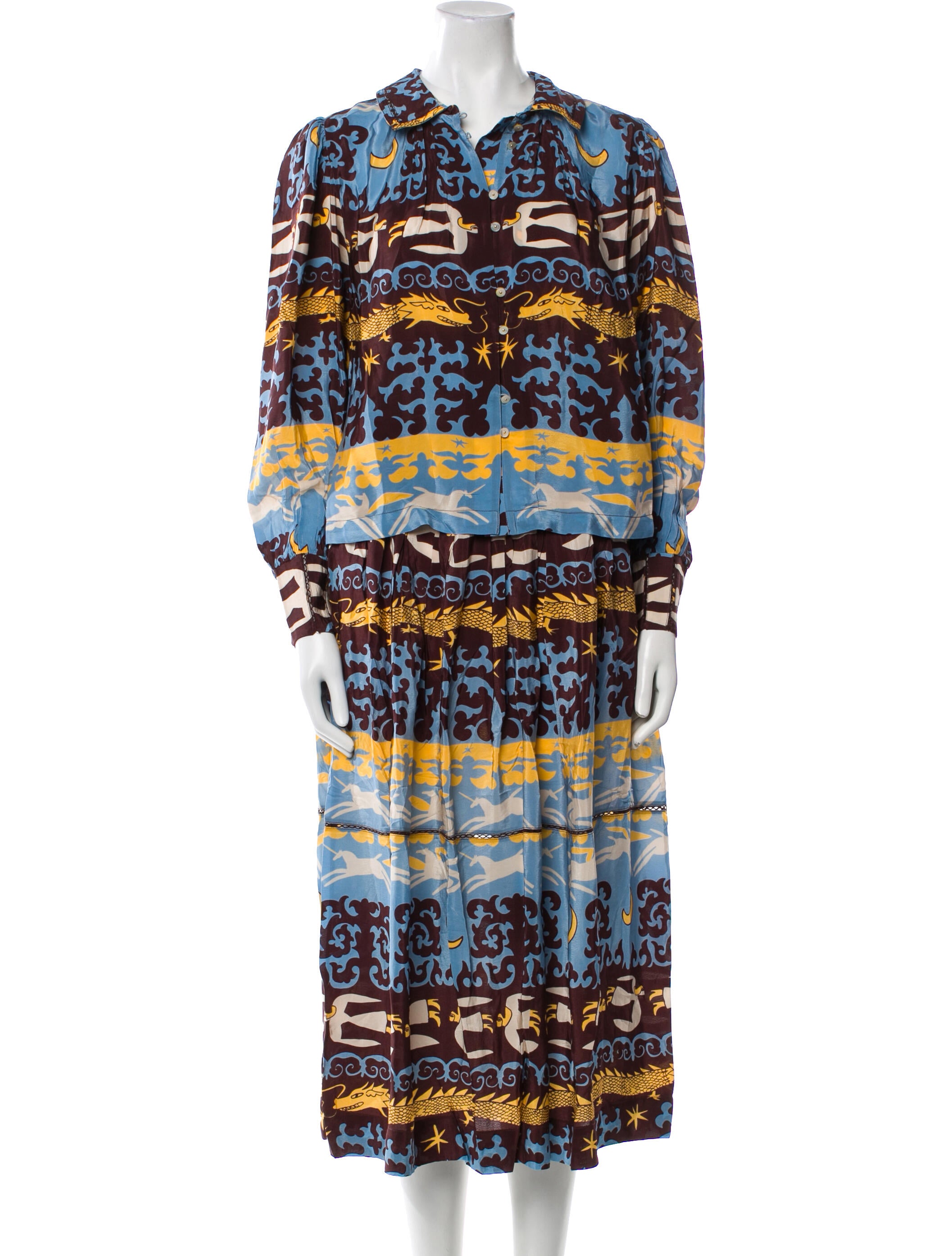 Carolina K Floral Print Skirt Set w/ Tags