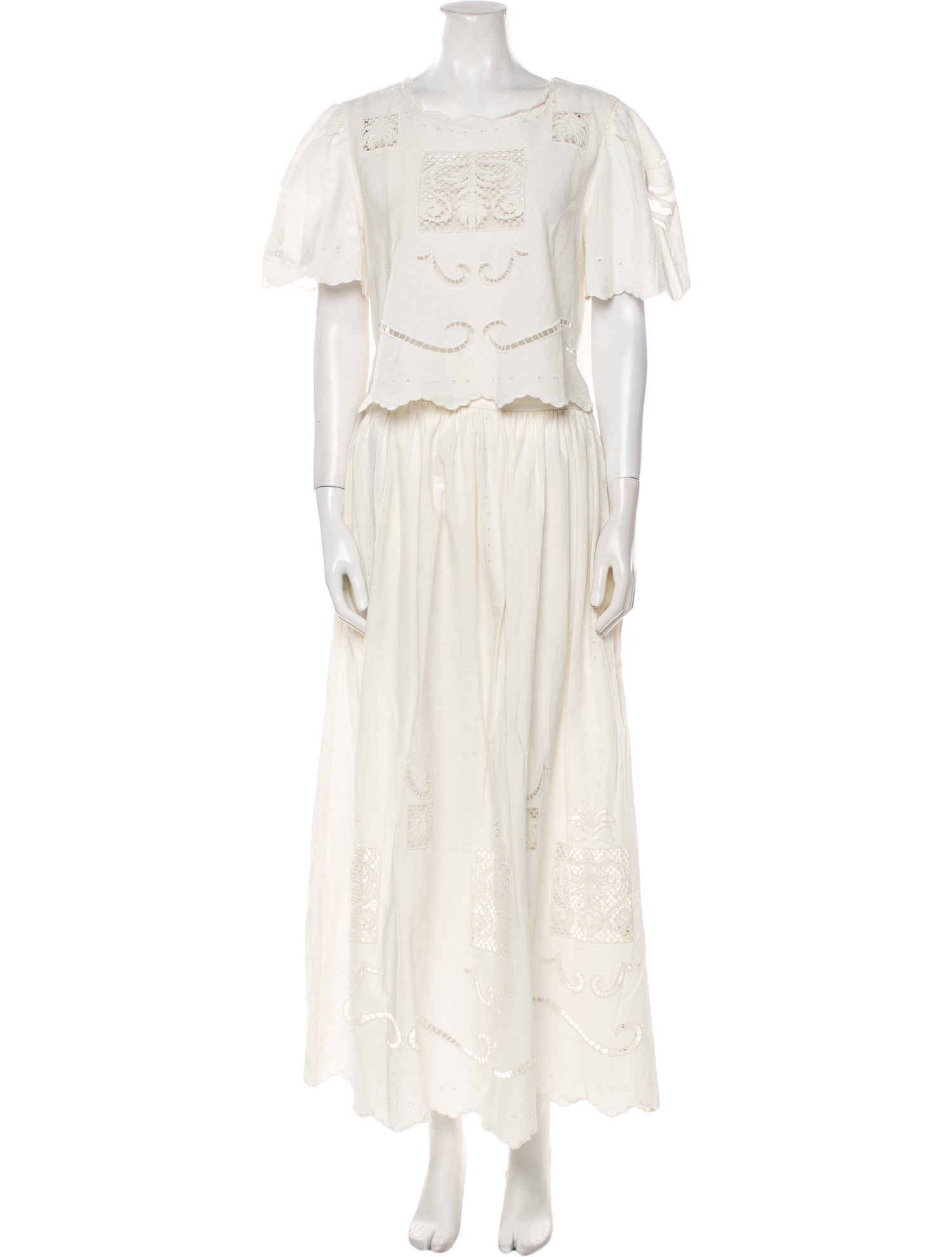 Carolina K Eyelet Trim Skirt Set w/ Tags