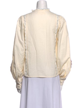 Carolina K Mock Neck Long Sleeve Button-Up Top