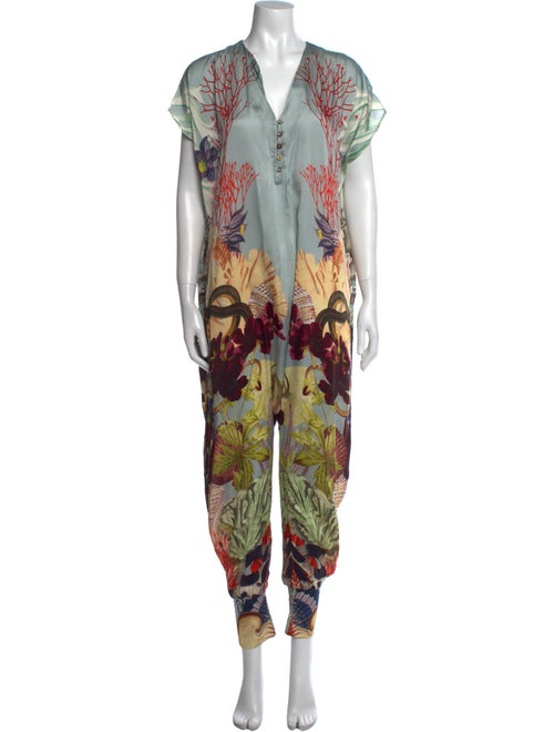 Carolina K Floral Print V-Neck Jumpsuit