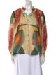 Carolina K Silk Printed Button-Up Top