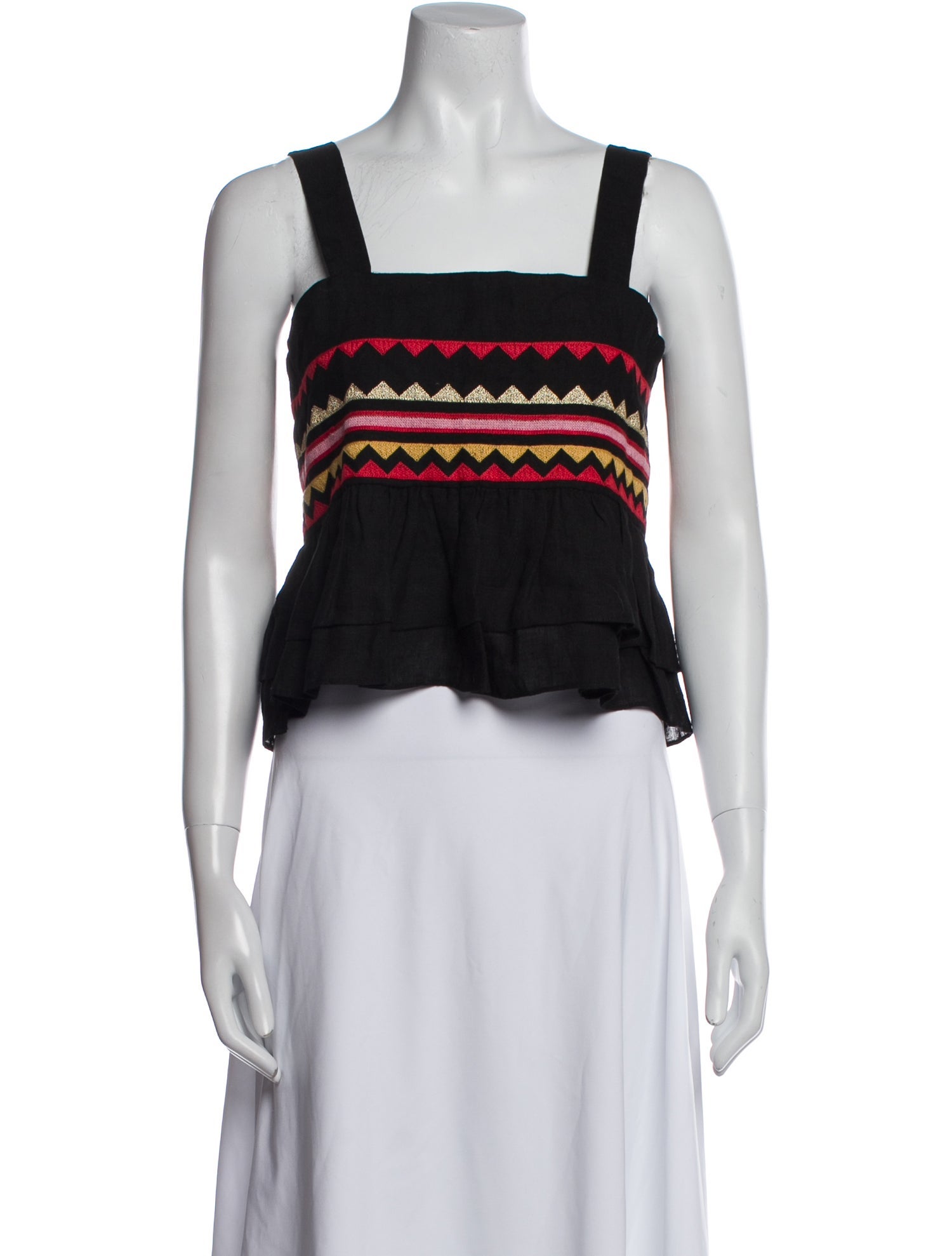 Carolina K Linen Striped Crop Top