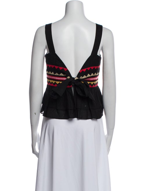 Carolina K Linen Striped Crop Top