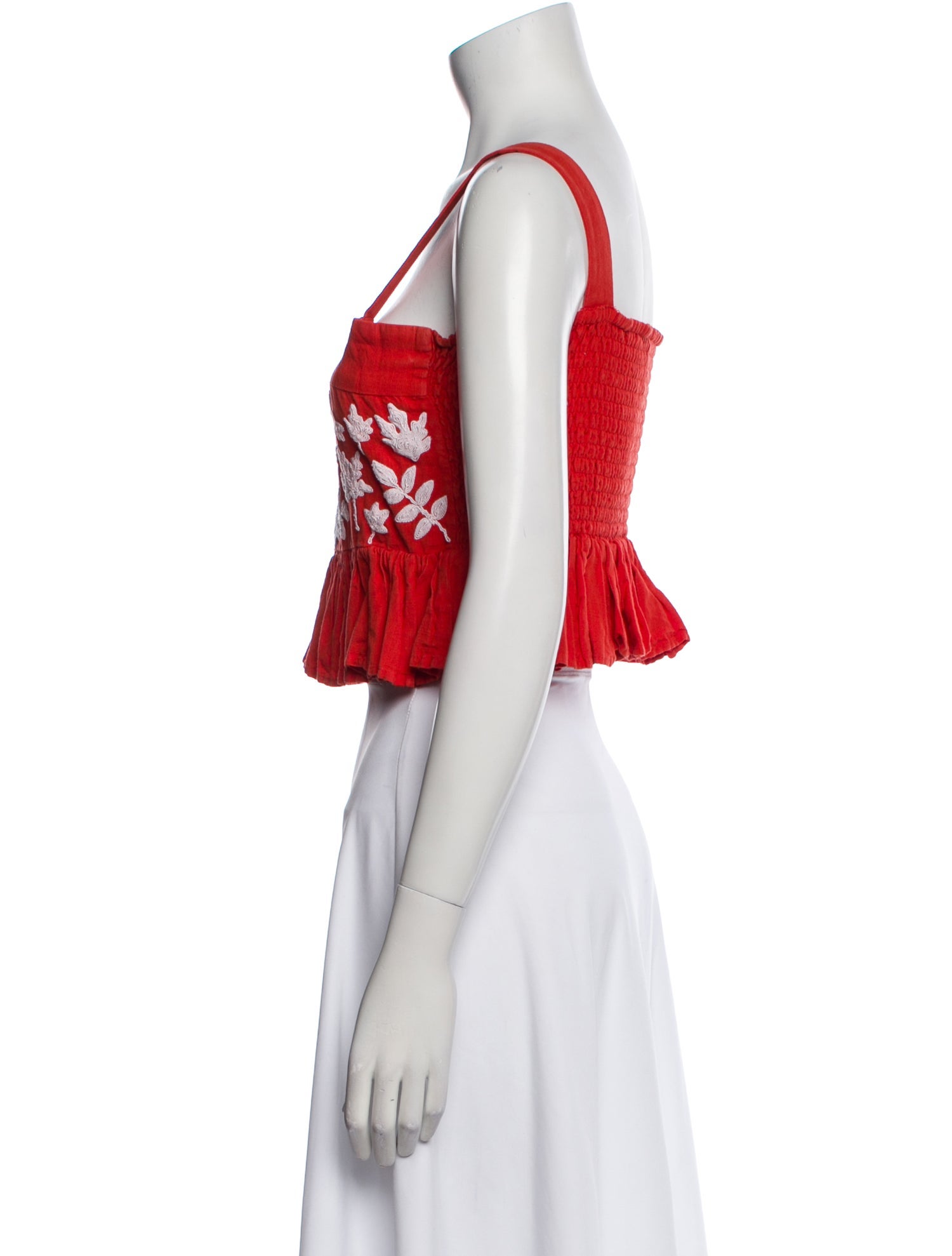 Carolina K Patterned Square Neckline Crop Top