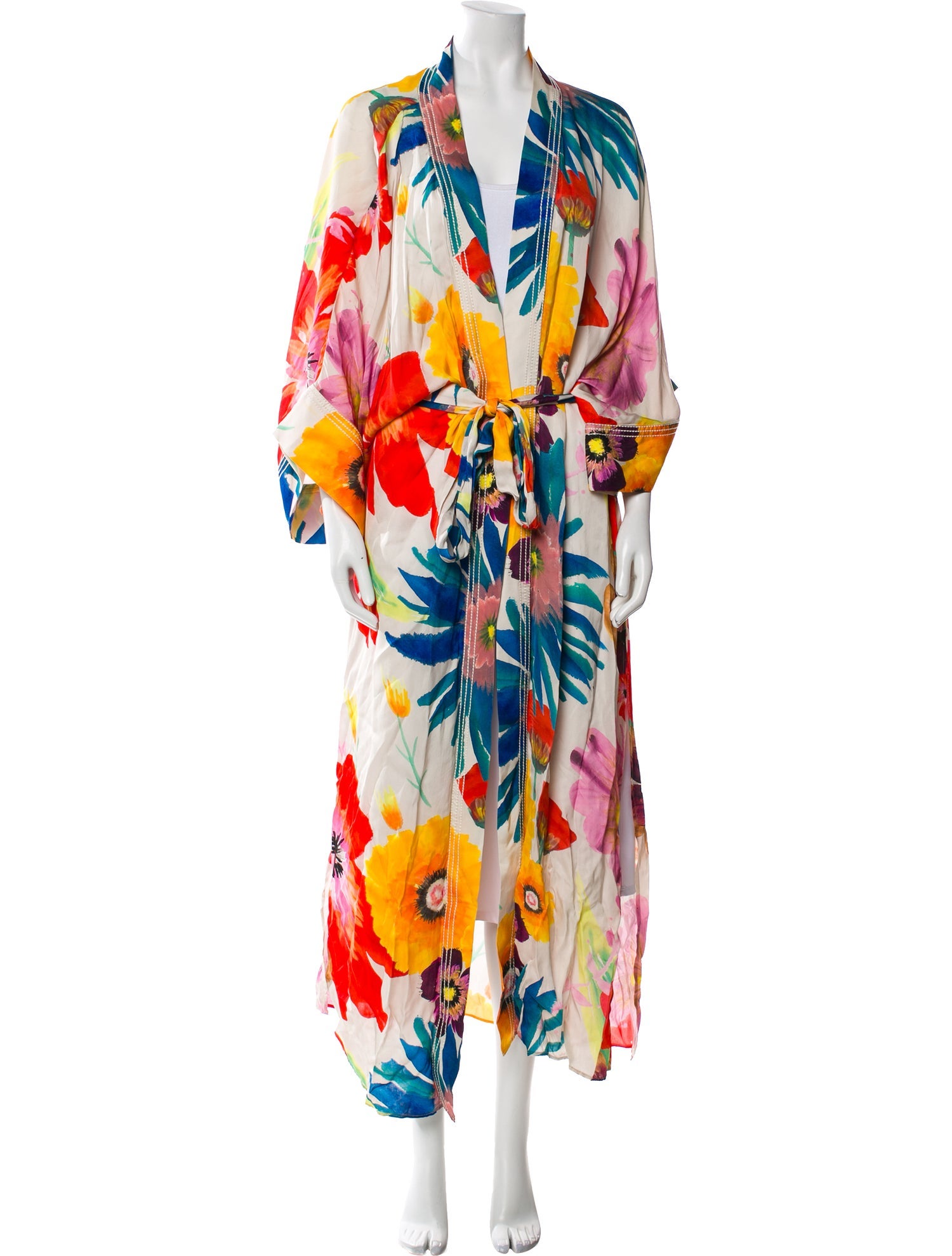 Carolina K Printed Whipstitch Trim Robe w/ Tags