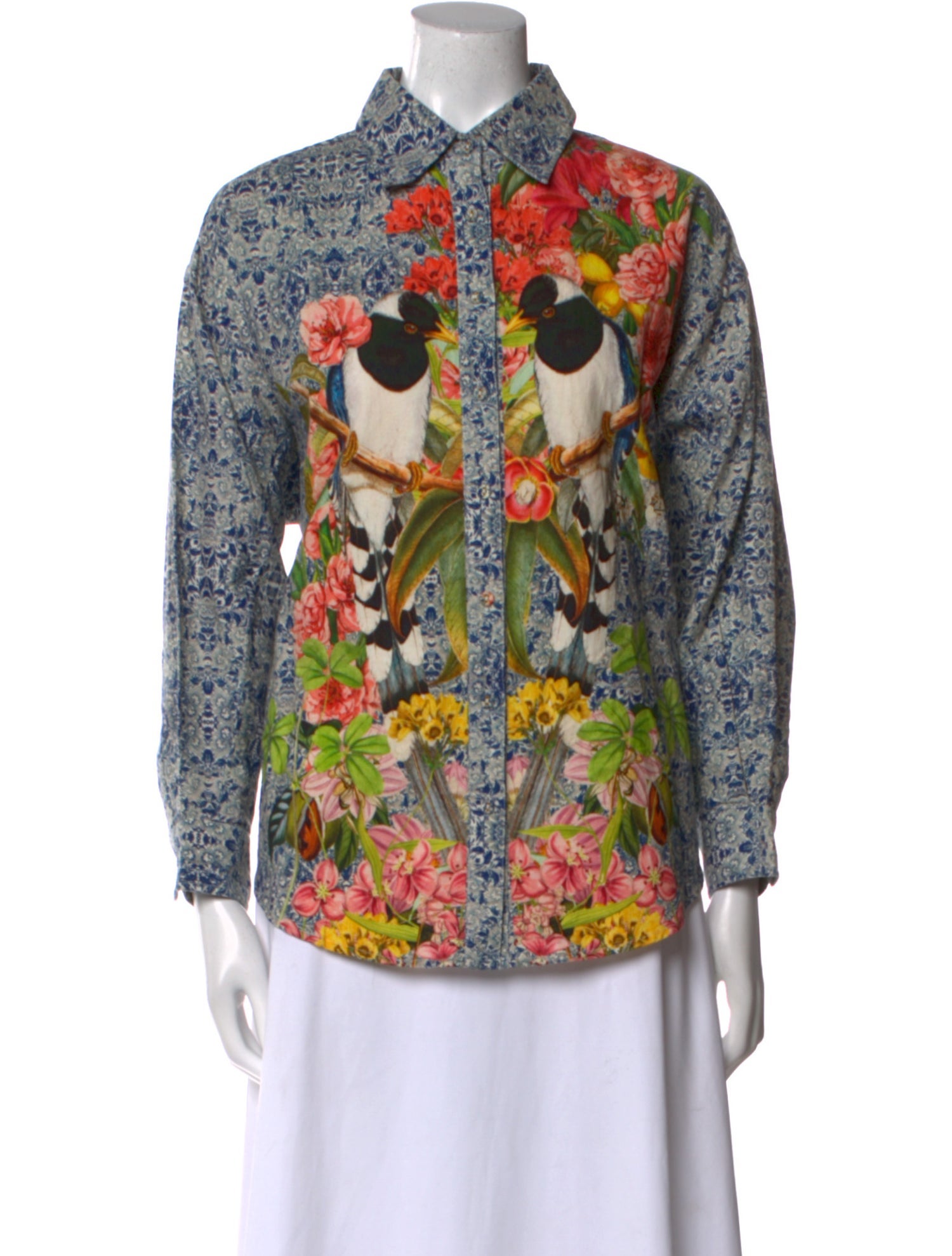 Carolina K Floral Print Long Sleeve Button-Up Top