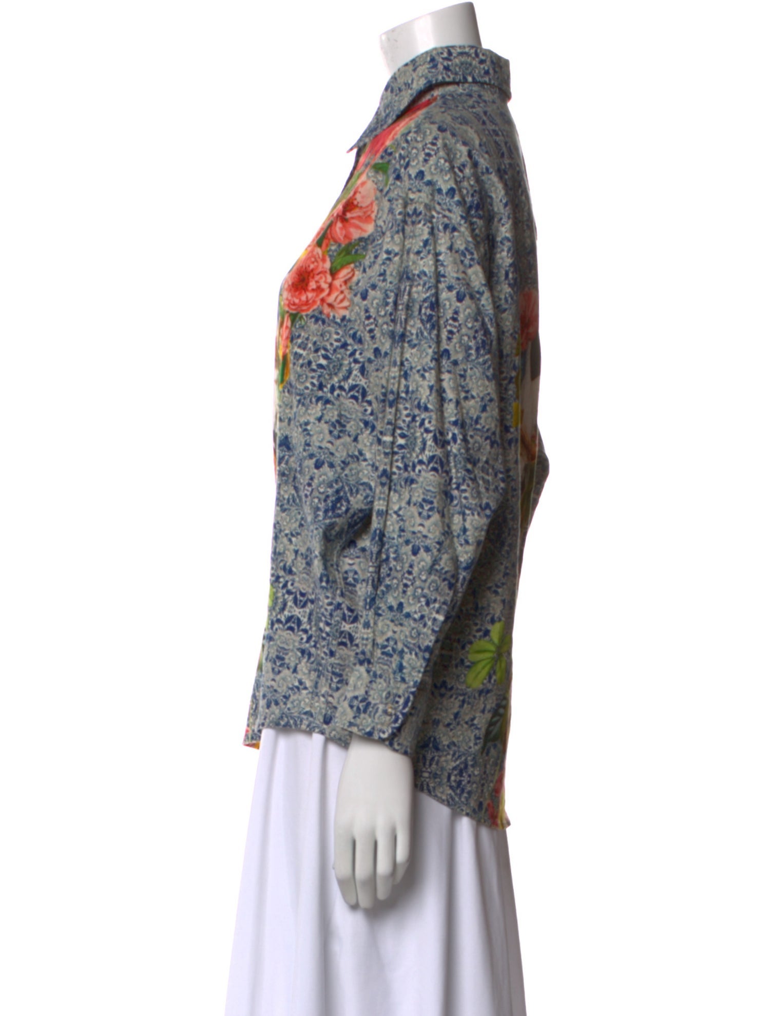 Carolina K Floral Print Long Sleeve Button-Up Top