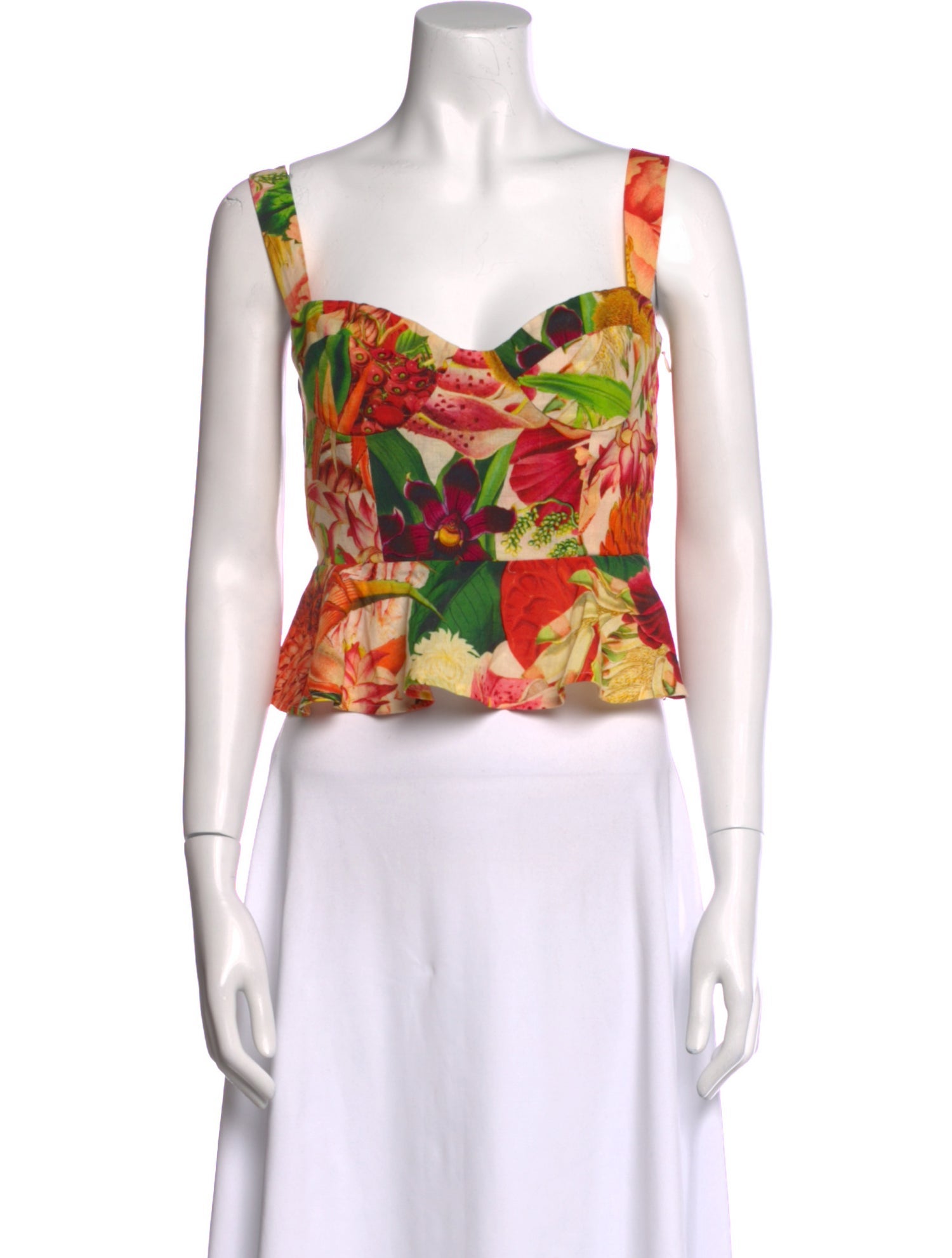Carolina K Floral Print Square Neckline Crop Top w/ Tags