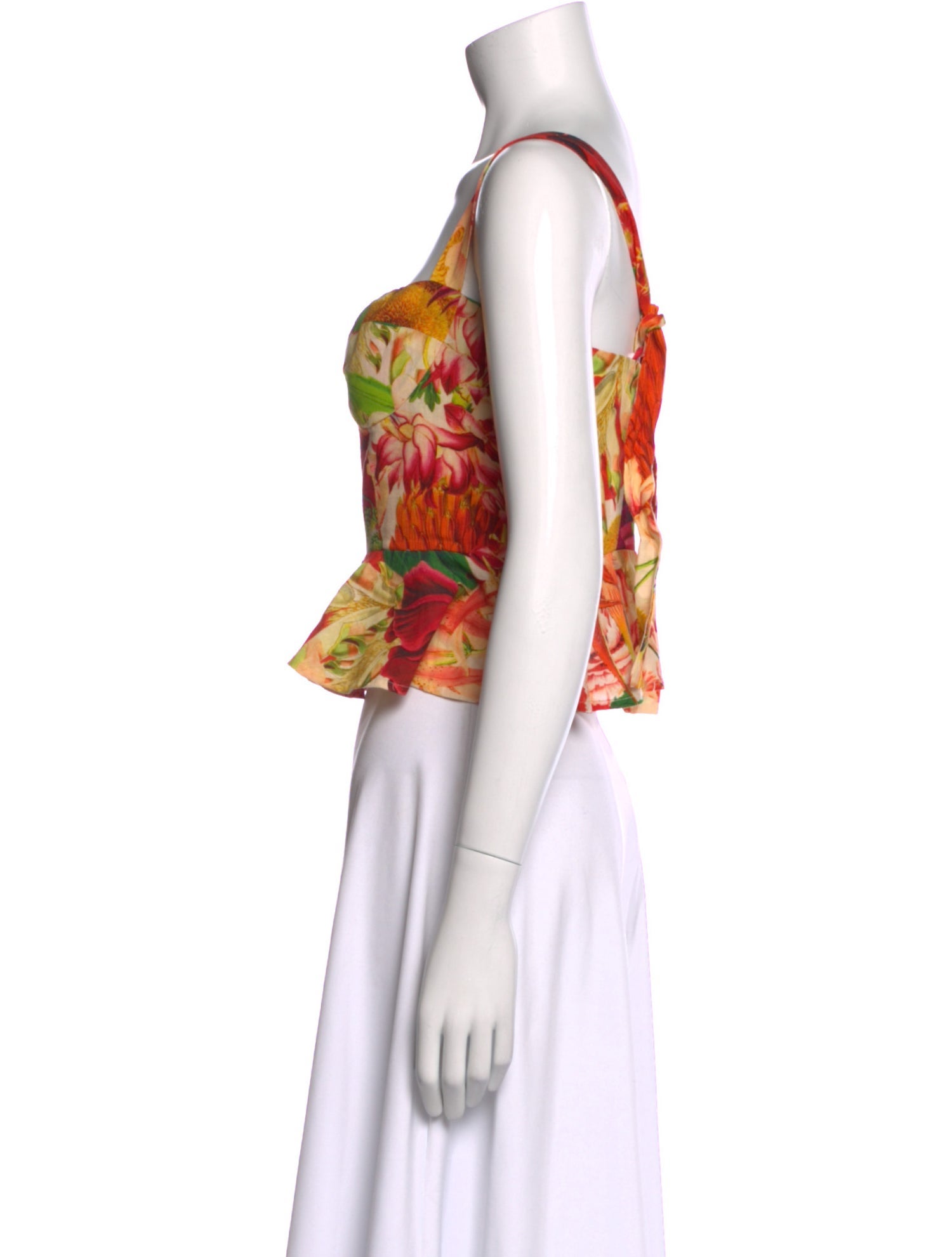 Carolina K Floral Print Square Neckline Crop Top w/ Tags