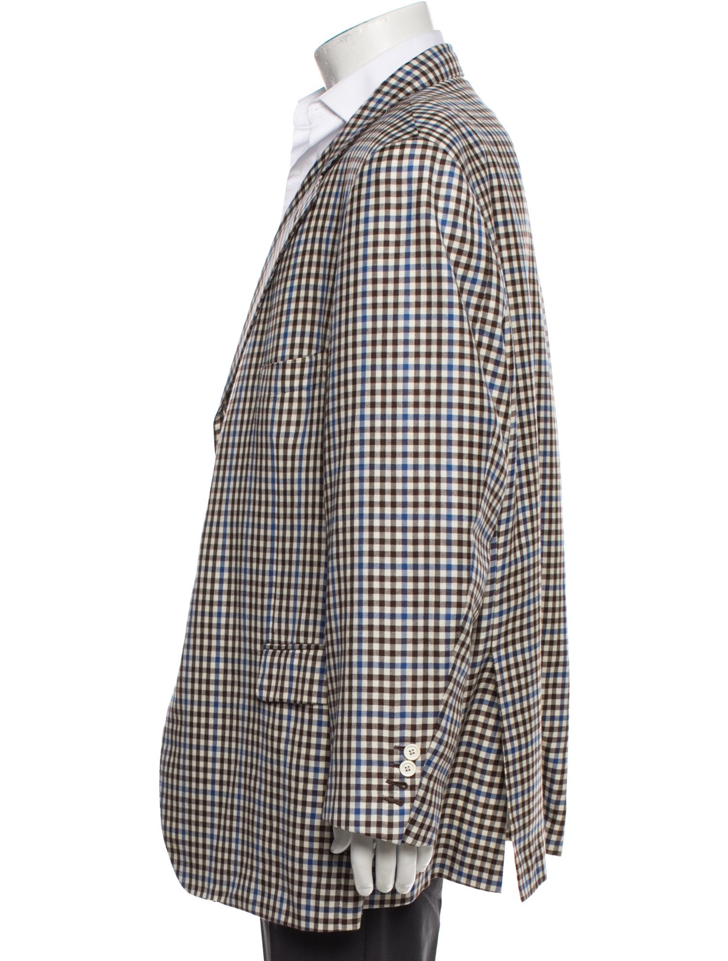 CARUSO Cashmere Plaid Print Blazer
