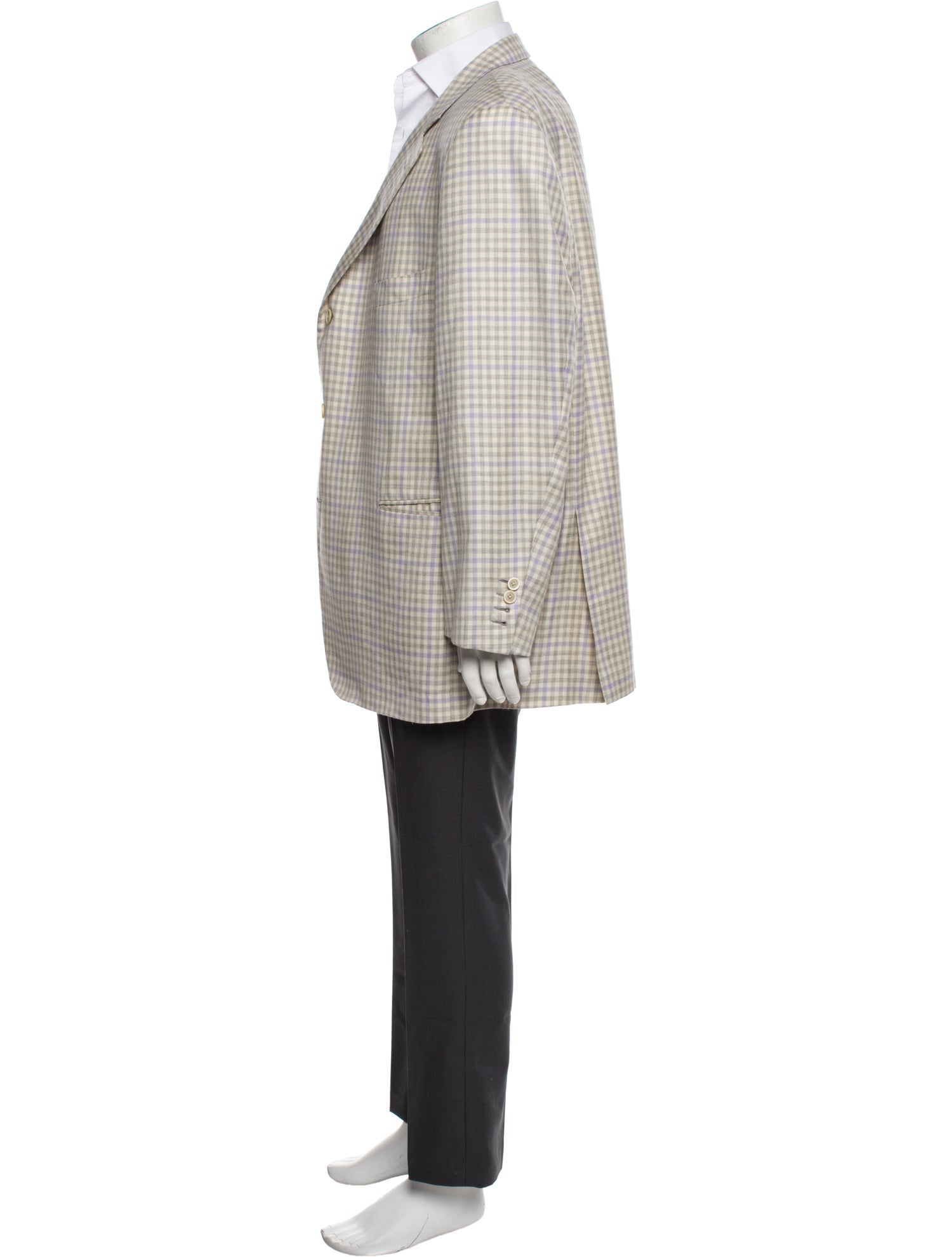 CARUSO Cashmere Plaid Print Blazer