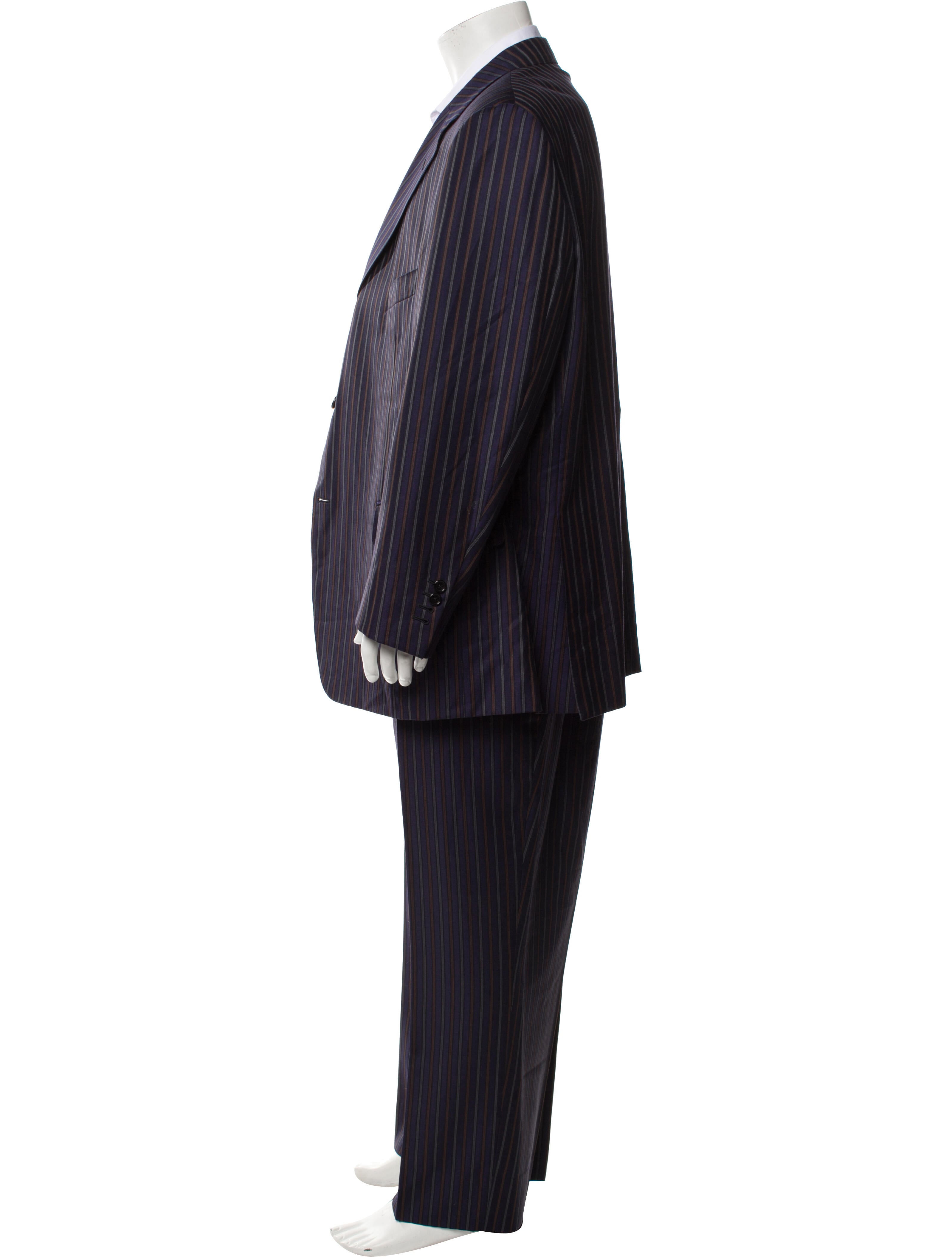 CARUSO Wool Striped Two-Piece Suit